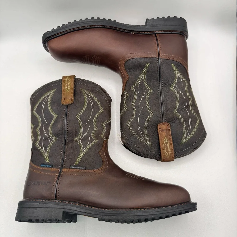 Ariat Rigtek H2O Boots Men's Size 10.5 D Brown Leather Composite Toe